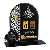 Ramadan Advent Calendar - Acrylic Eid Mubarak DIY Countdown Calendars for Decoration - Craft Ornament Ramadan Gift (Black)